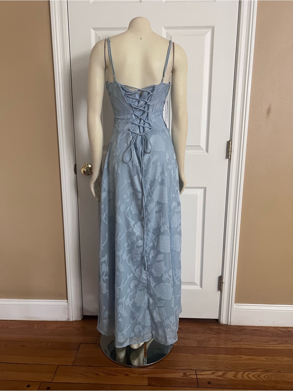 Princess Polly Members Only Maxi Dress Blue Burnout - Picture 12 of 15
